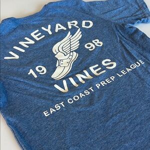 Vineyard Vines Blue Kids Tee with Winged Graphic